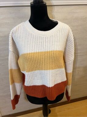 NWT-Cupcake Clothing Ltd. tricolor striped knit sweater.